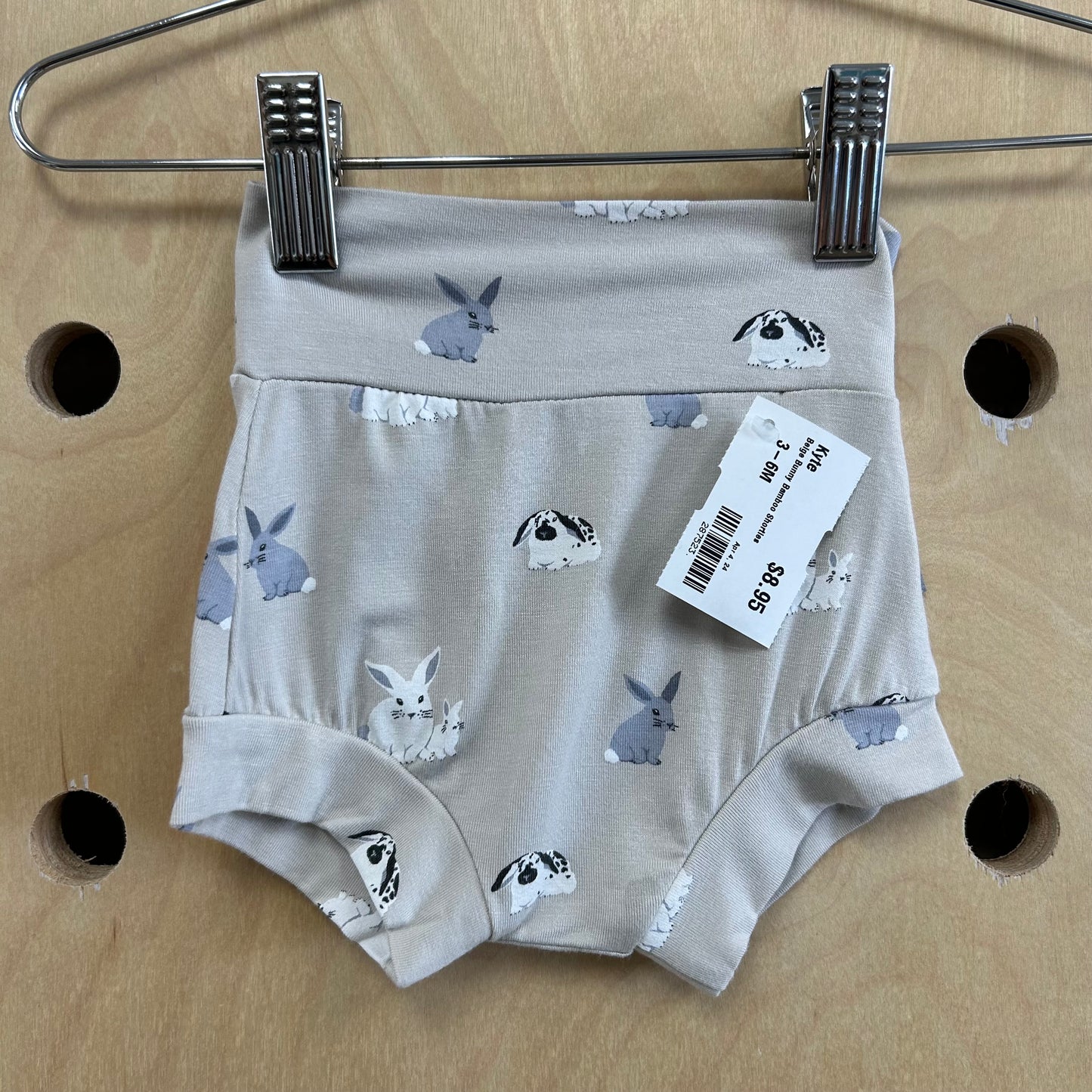 Beige Bunny Bamboo Shorties