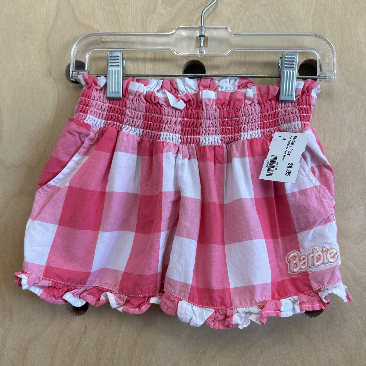 Pink Plaid Barbie Patch Shorts