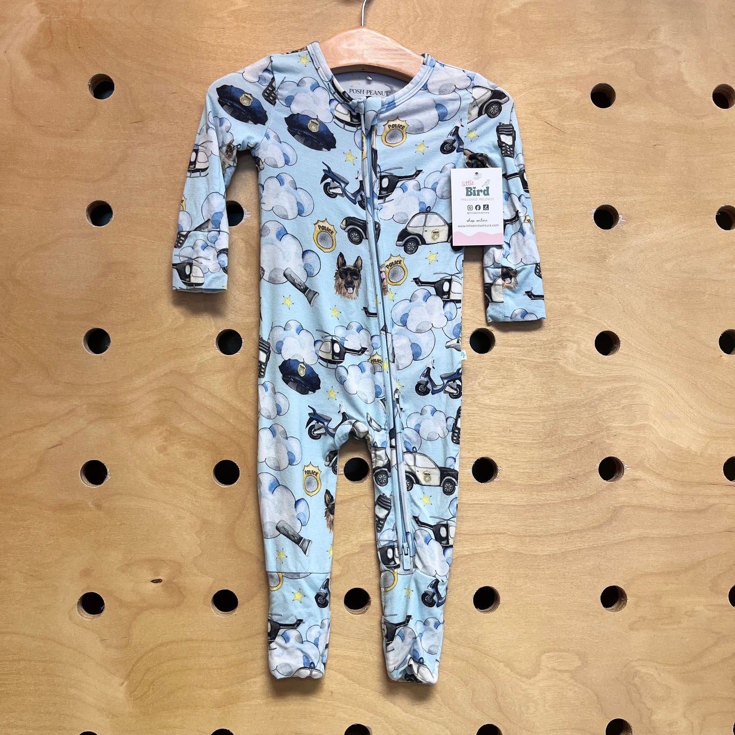 Blue Police Bamboo Zippy
