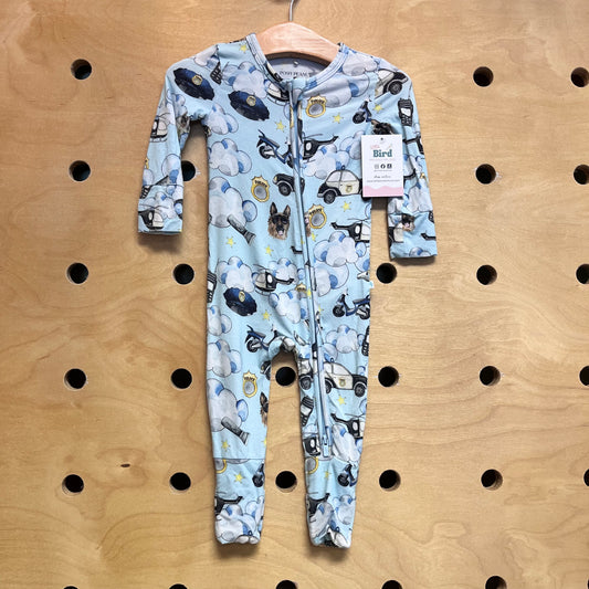 Blue Police Bamboo Zippy