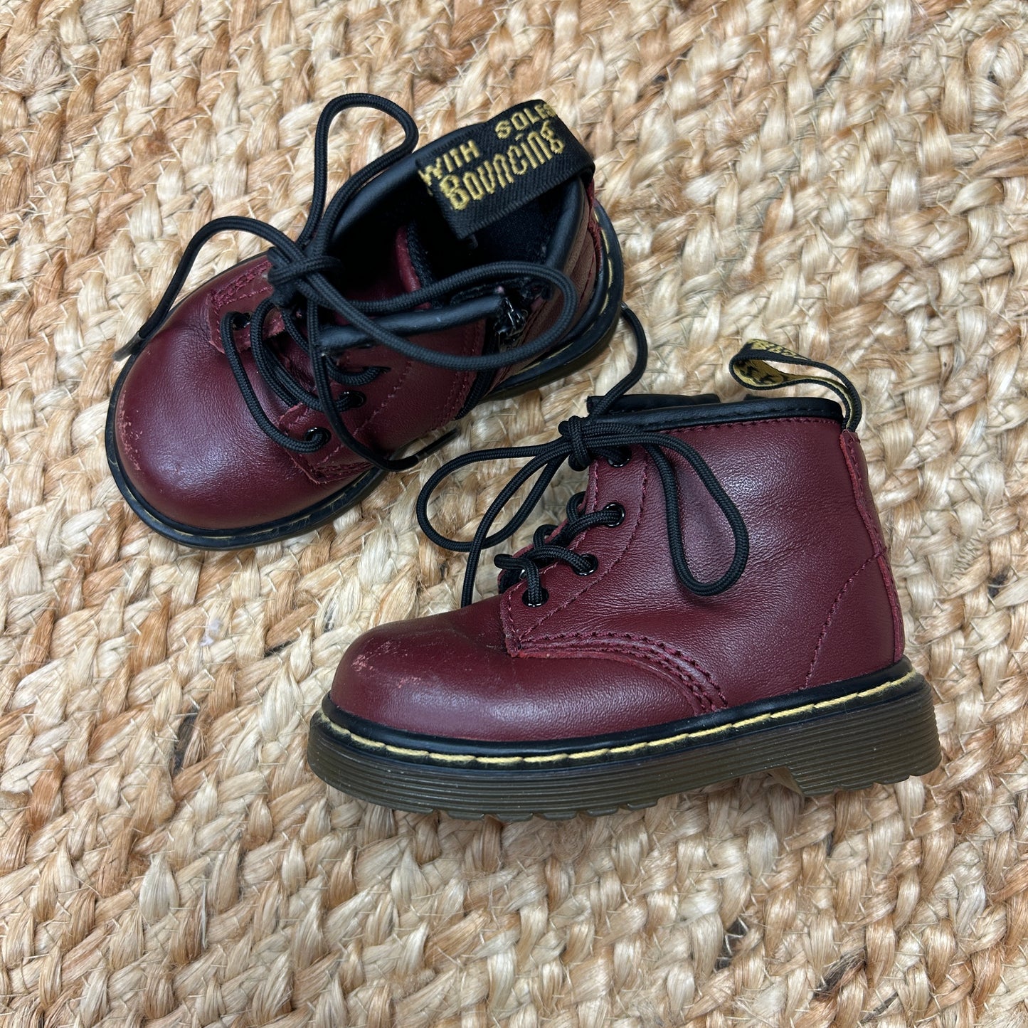 Burgandy Hi-Top Leather Boots