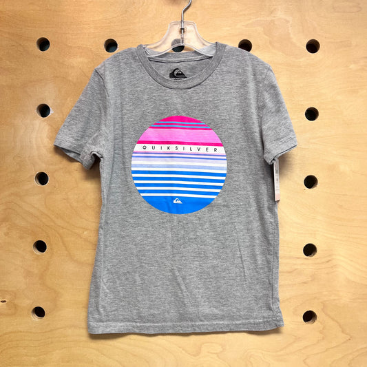 Grey/Pink Brand Logo Tee