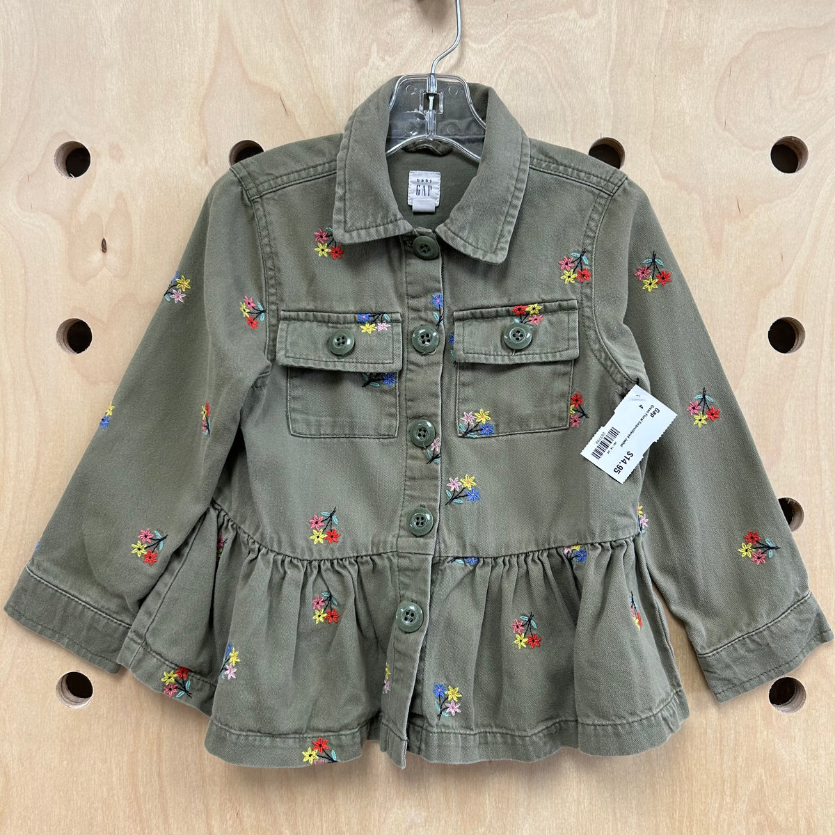 Green Floral Embroidered Jacket
