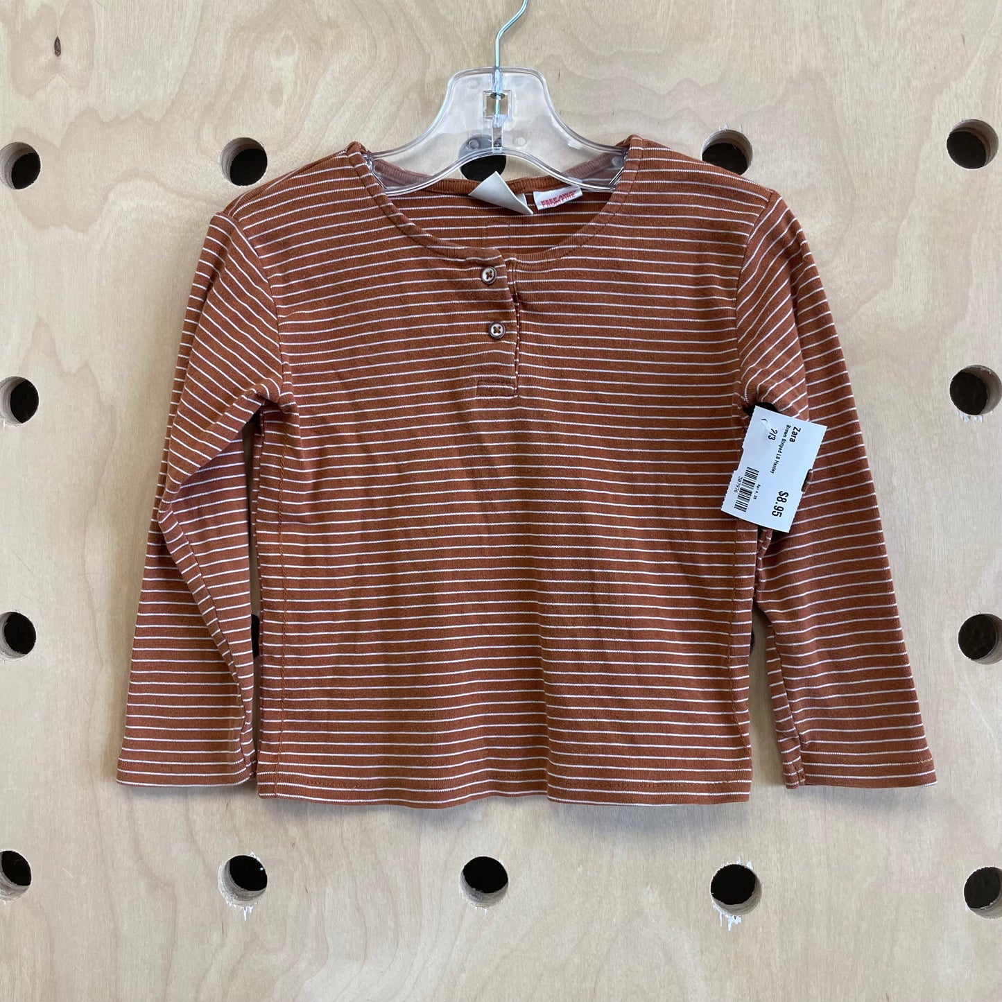 Brown Striped LS Henley