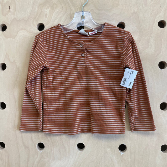 Brown Striped LS Henley