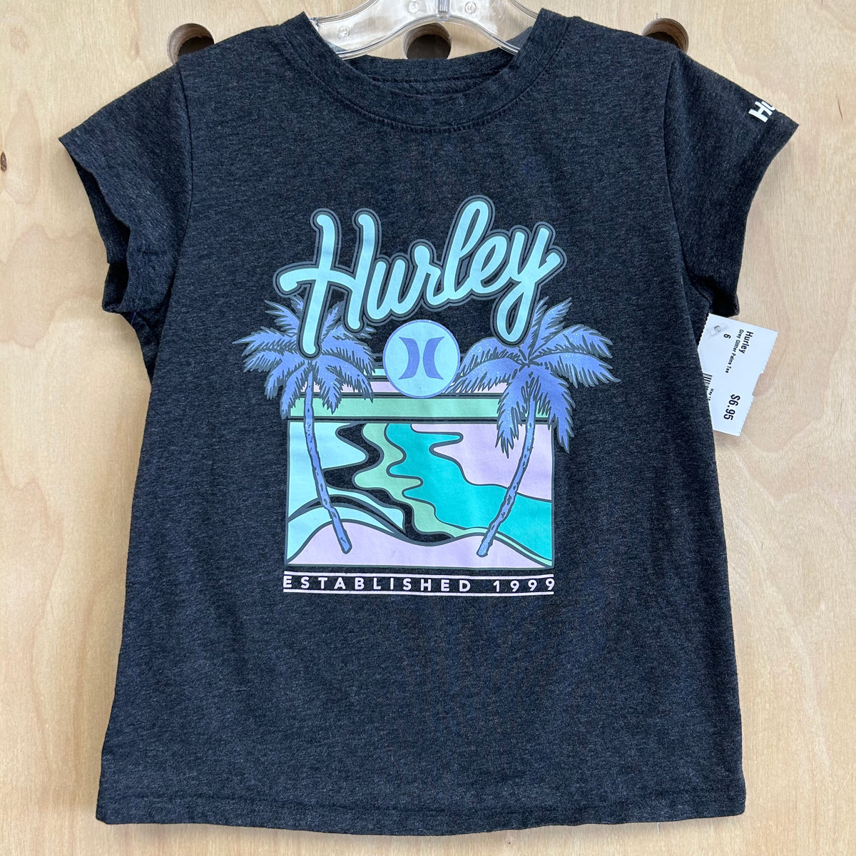 Grey Glitter Palms Tee