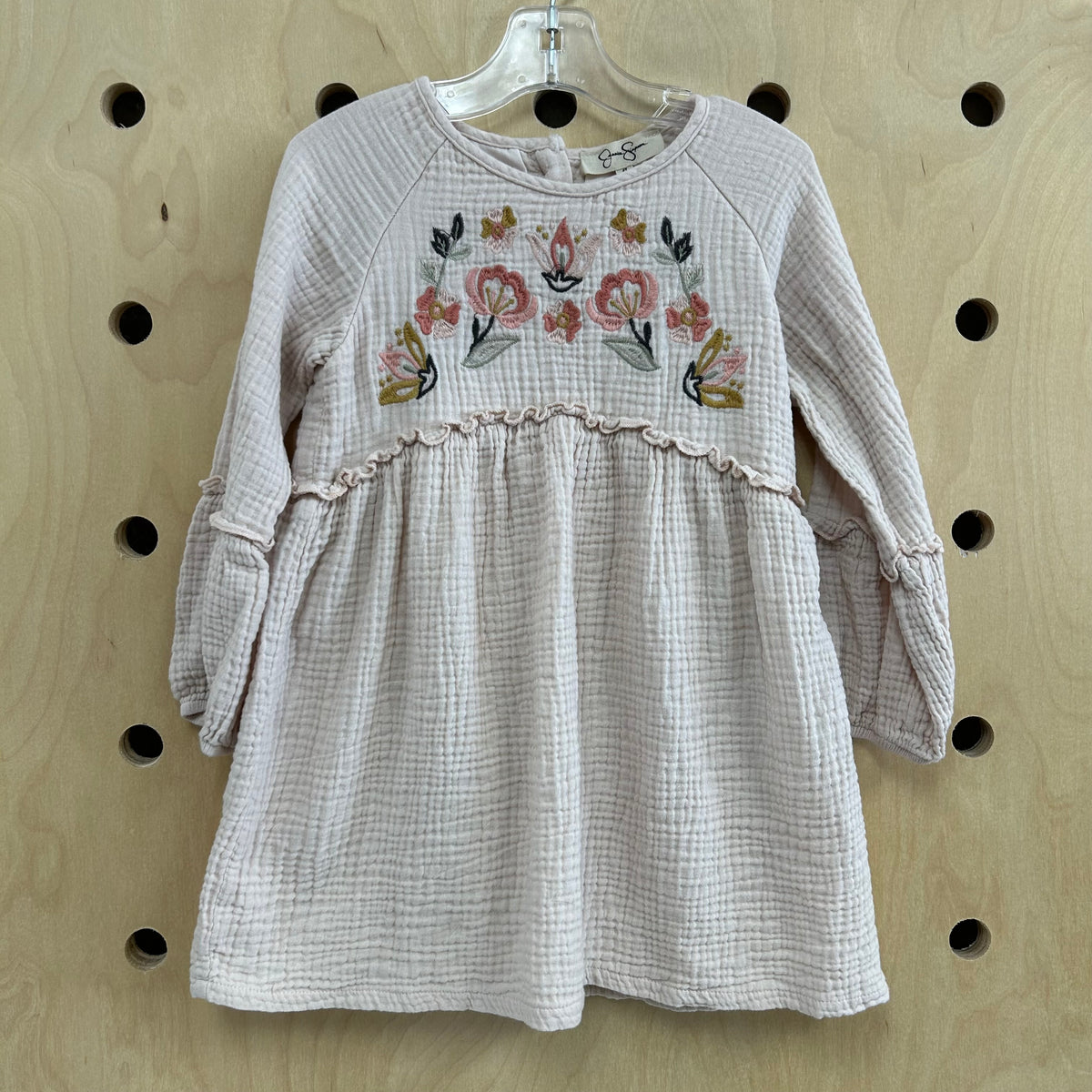 Pink Floral Muslin Dress