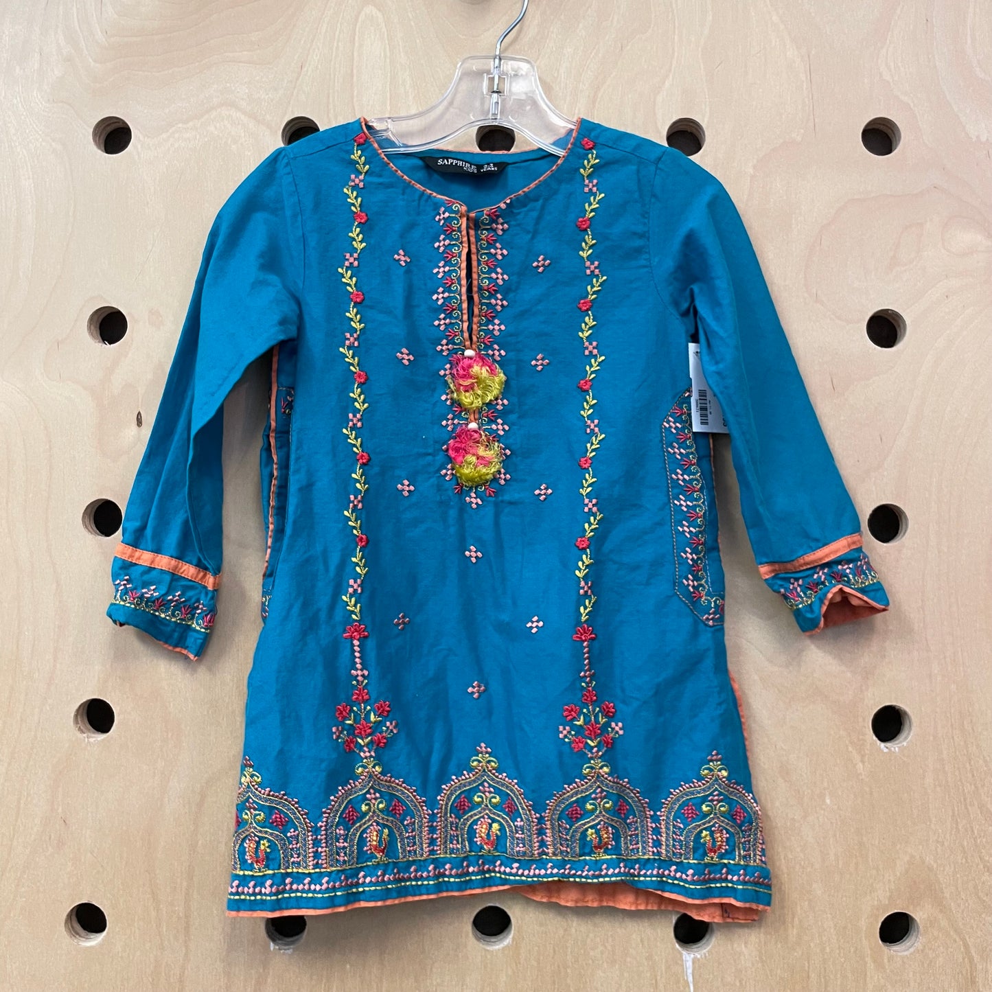 Turquoise Embroidered Dress