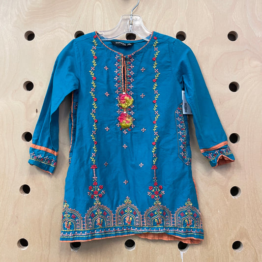 Turquoise Embroidered Dress