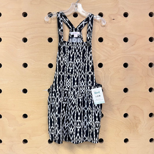 B&W Ikat Shortalls