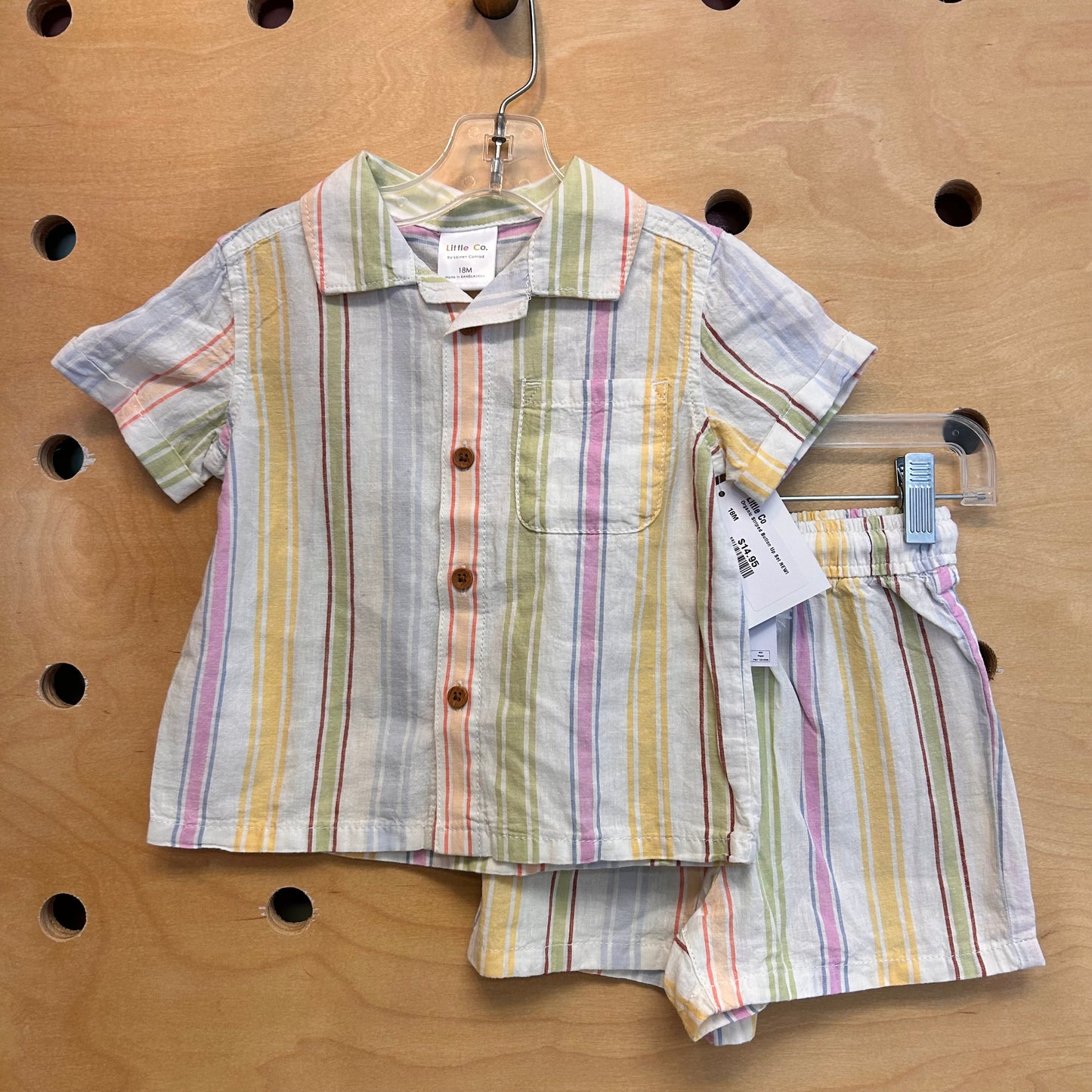 Organic Striped Button Up Set NEW!
