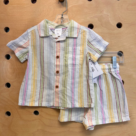 Organic Striped Button Up Set NEW!