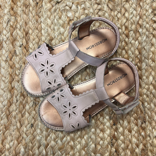 Blush T Strap Flower Sandals