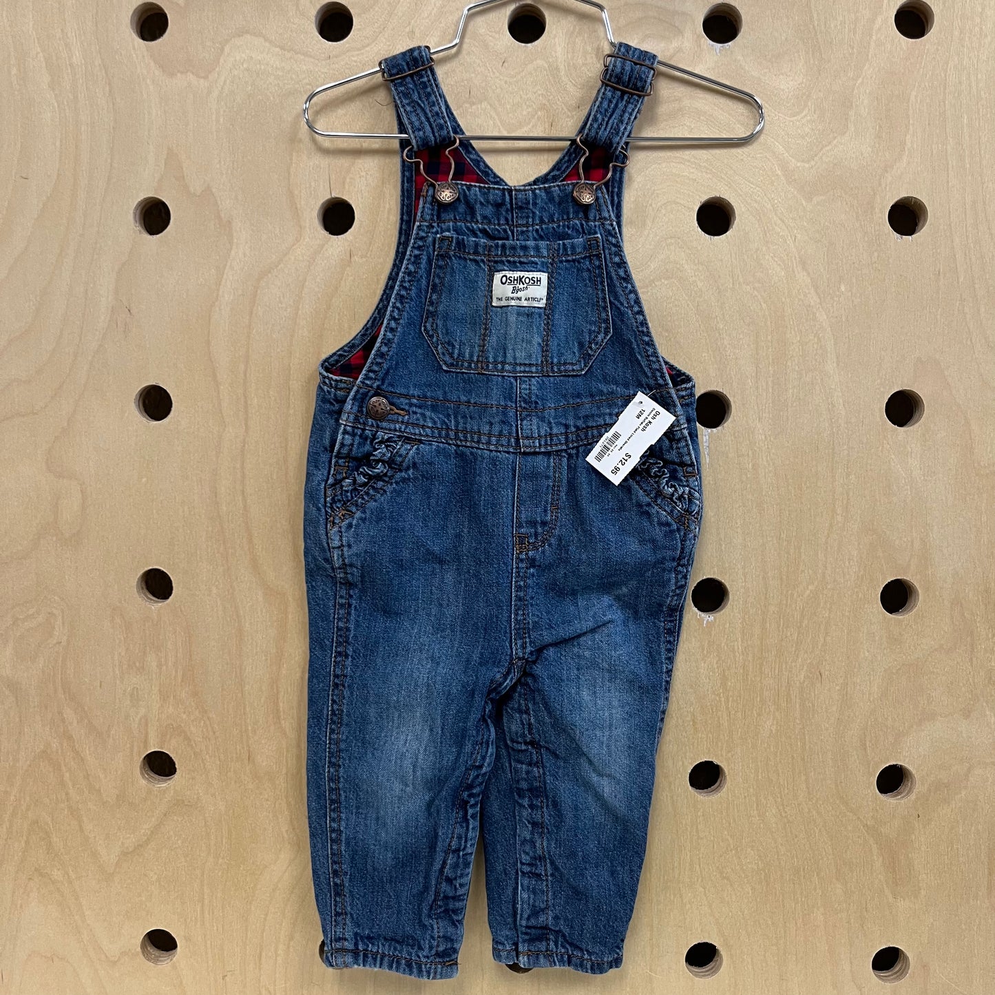 Denim Buffalo Plaid Lined Overalls