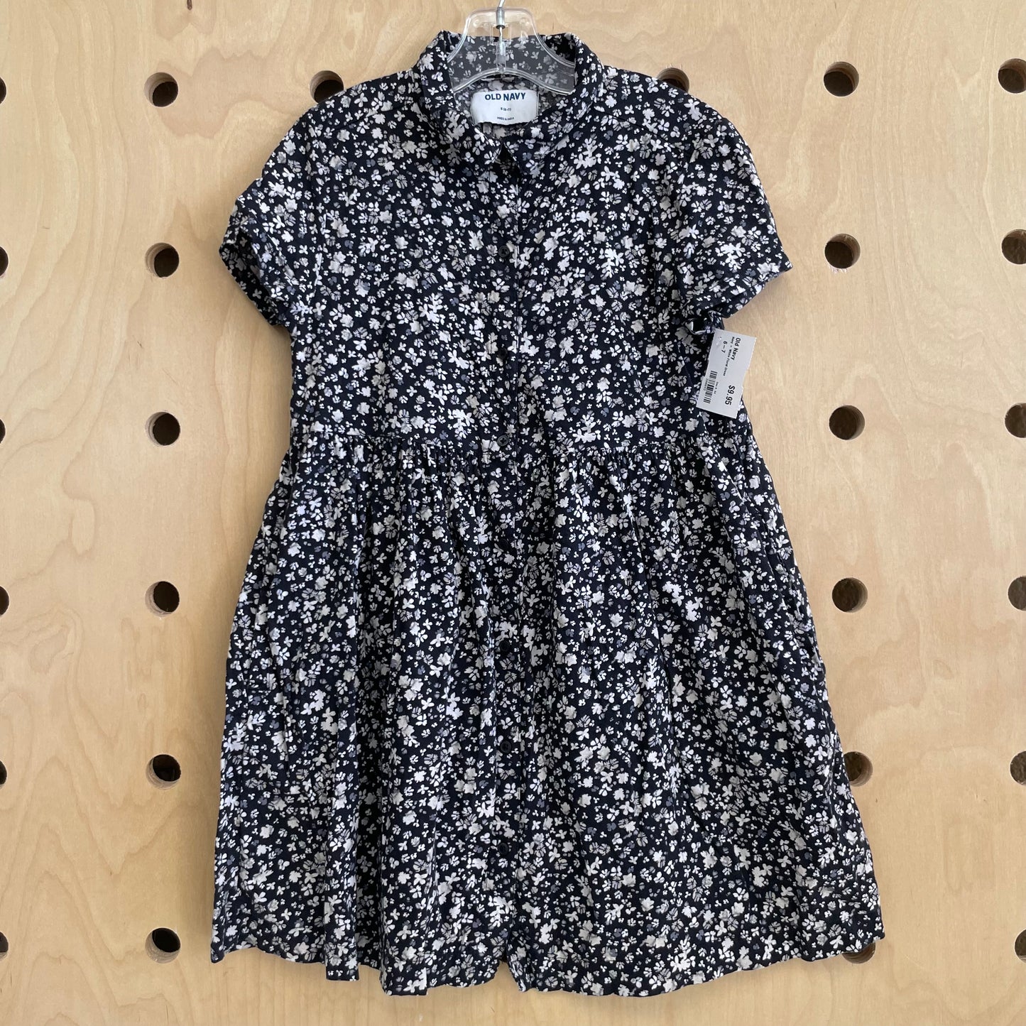 Navy + White Floral Dress