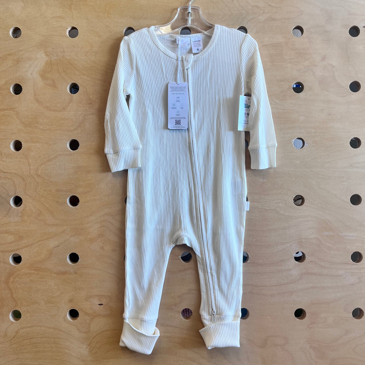 Cream Ribbed Organic Modal Zippy Pajamas NEW!