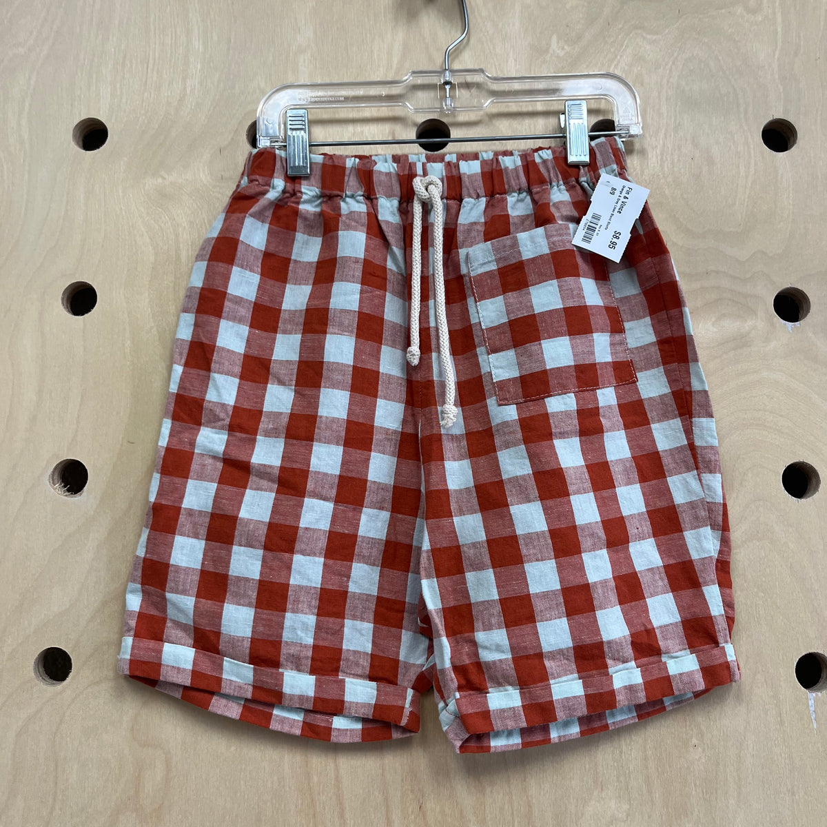 Orange & Grey Linen Blend Shorts