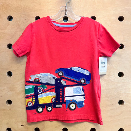 Red Car Hauler Applique Tee