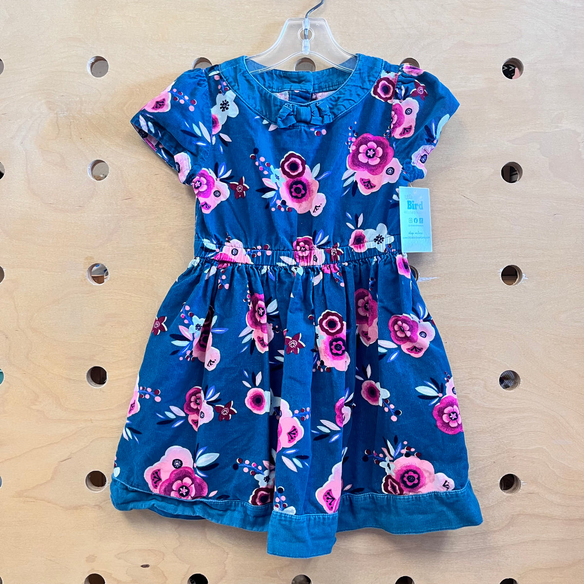 Blue Floral Cord Dress
