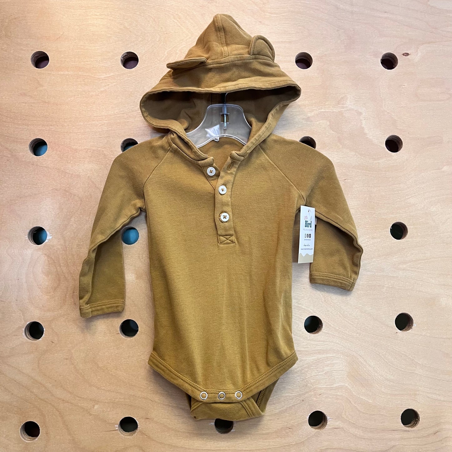 Organic Olive Ears Hoodie Bodysuit