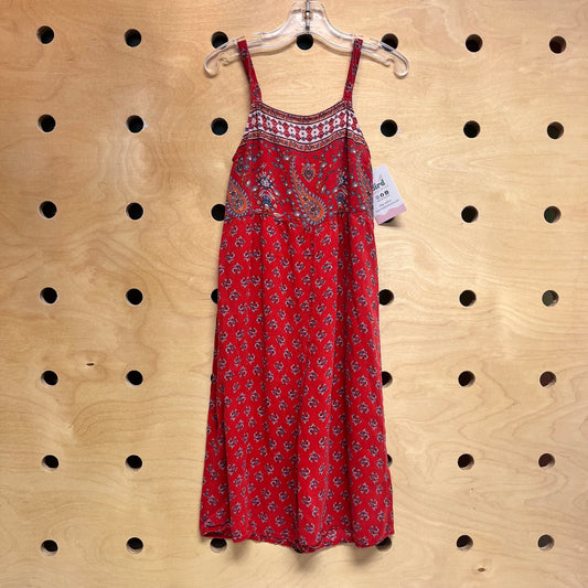 Red Paisley Romper