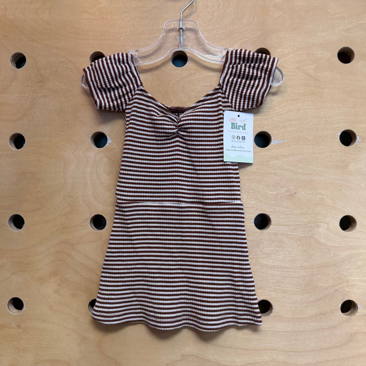 Brown/Cream Striped Dress