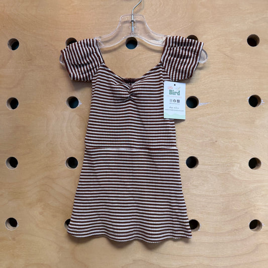 Brown/Cream Striped Dress
