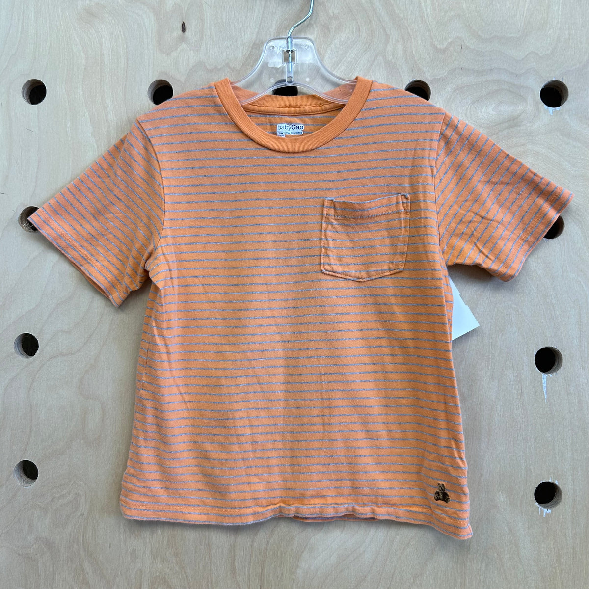 Orange + Grey Striped Tee