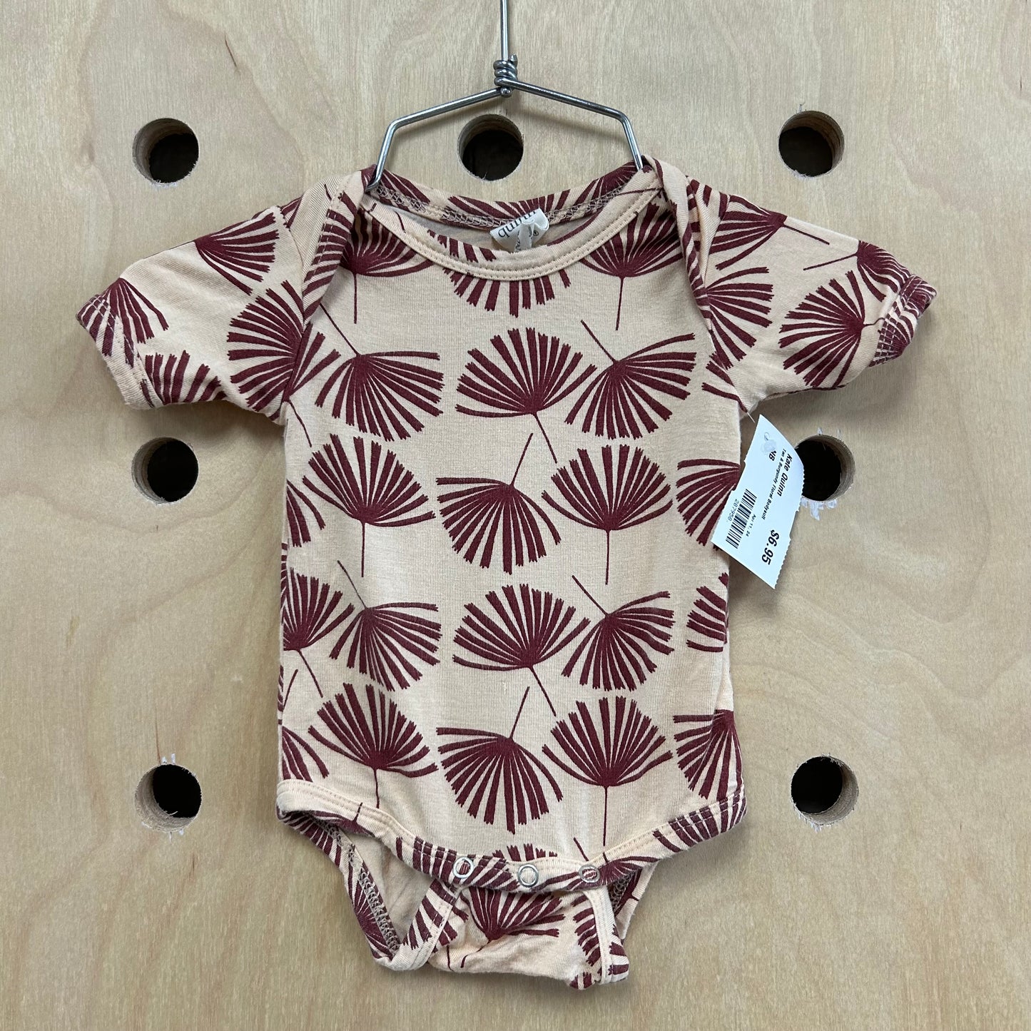Tan & Burgundy Floral Bodysuit