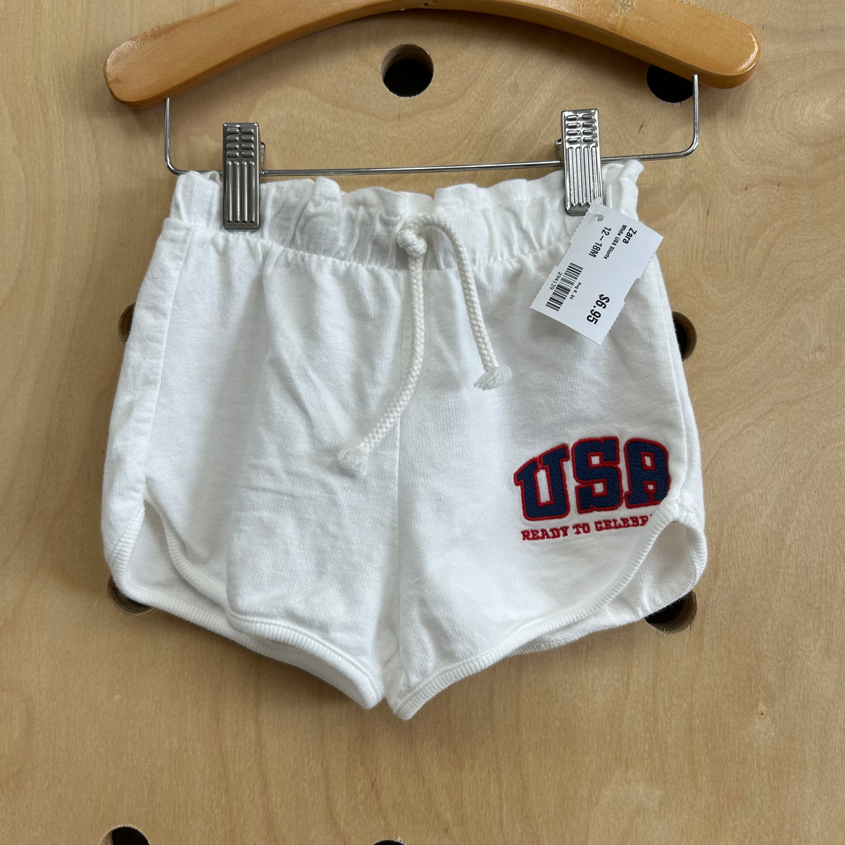 White USA Shorts