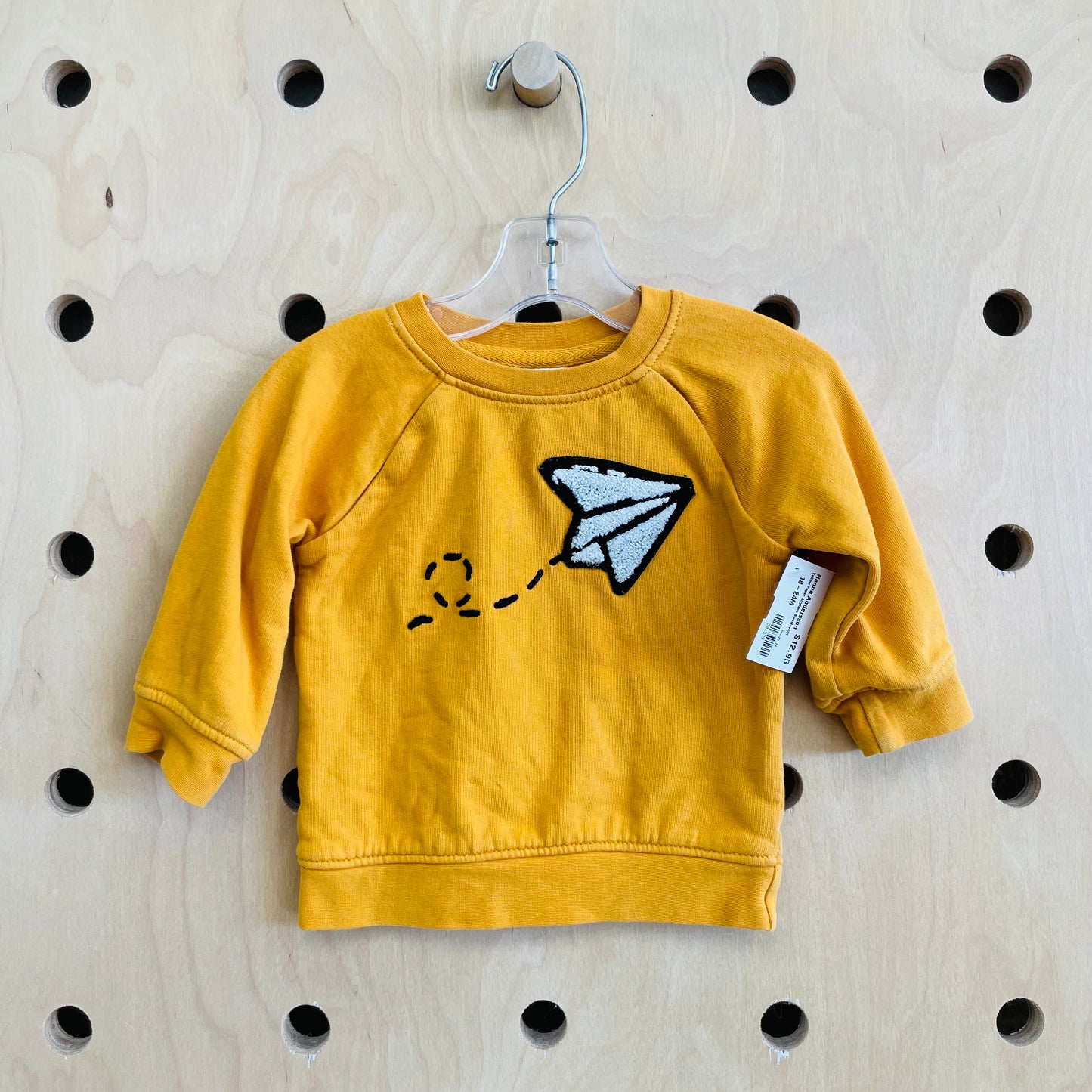 Yellow Paper Airplane Sweatsshirt