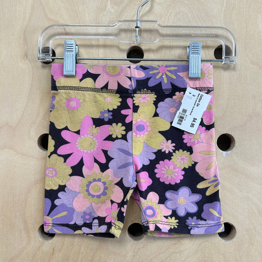 Black & Lavender Floral Shorts