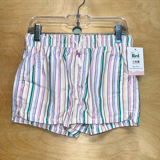 Pink/Green Striped Drawstring Shorts