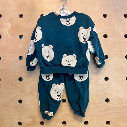 Green Teddy Bear Sweatshirt & Joggers