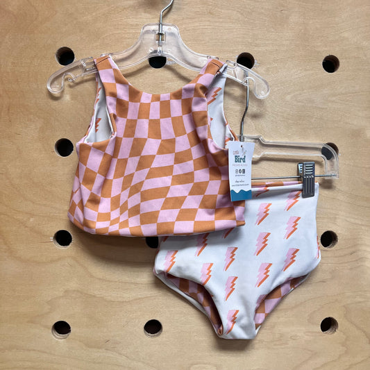 Mustard/Pink 2pc. Reversible Swimsuit