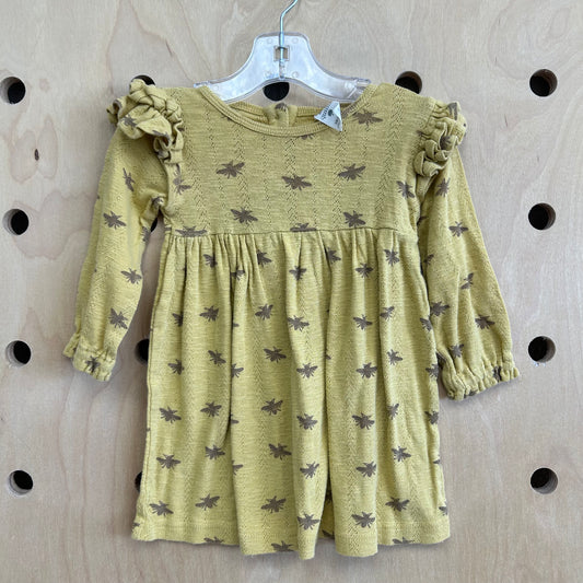 Yellow Moth Pointelle Dress