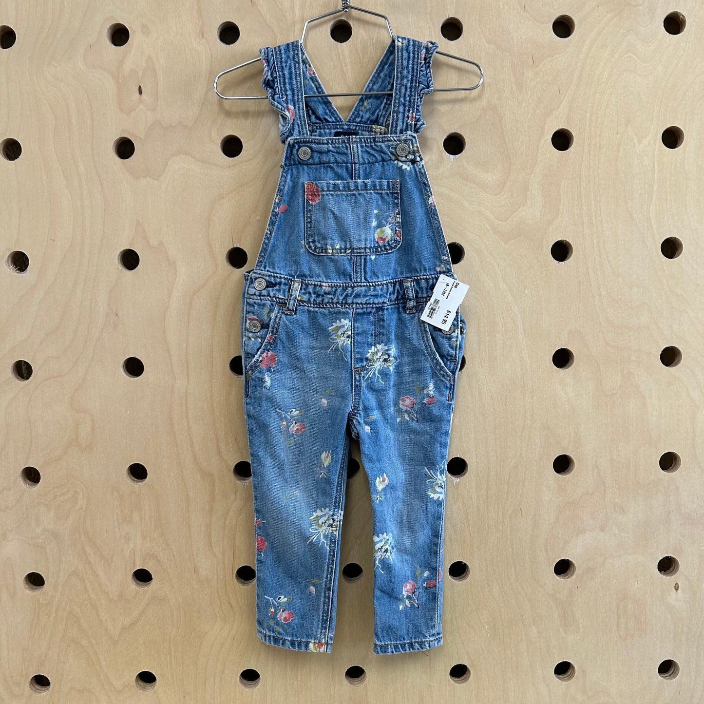 Floral Denim Overalls