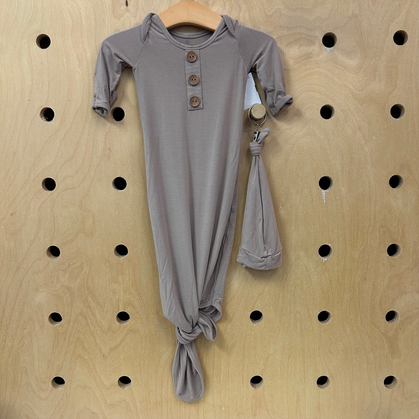 Brown Bamboo Knotted Gown + Hat