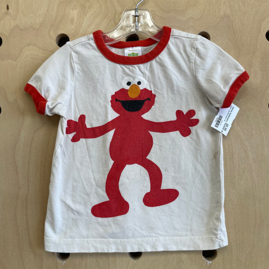 Cream + Red Elmo Ringer Tee