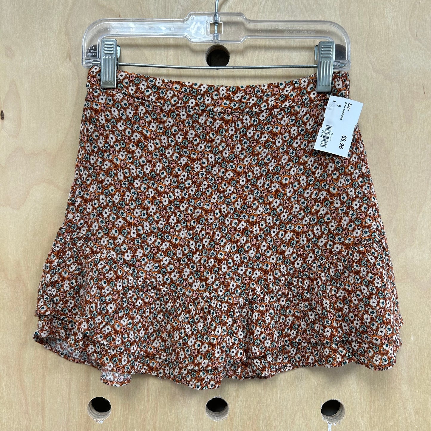 Brown Floral Skirt