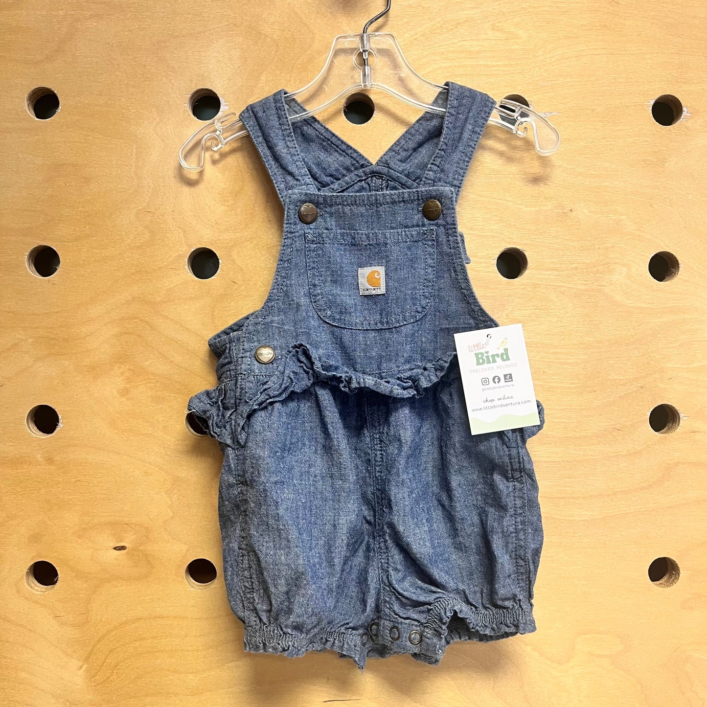 Chambray Ruffle Shortalls