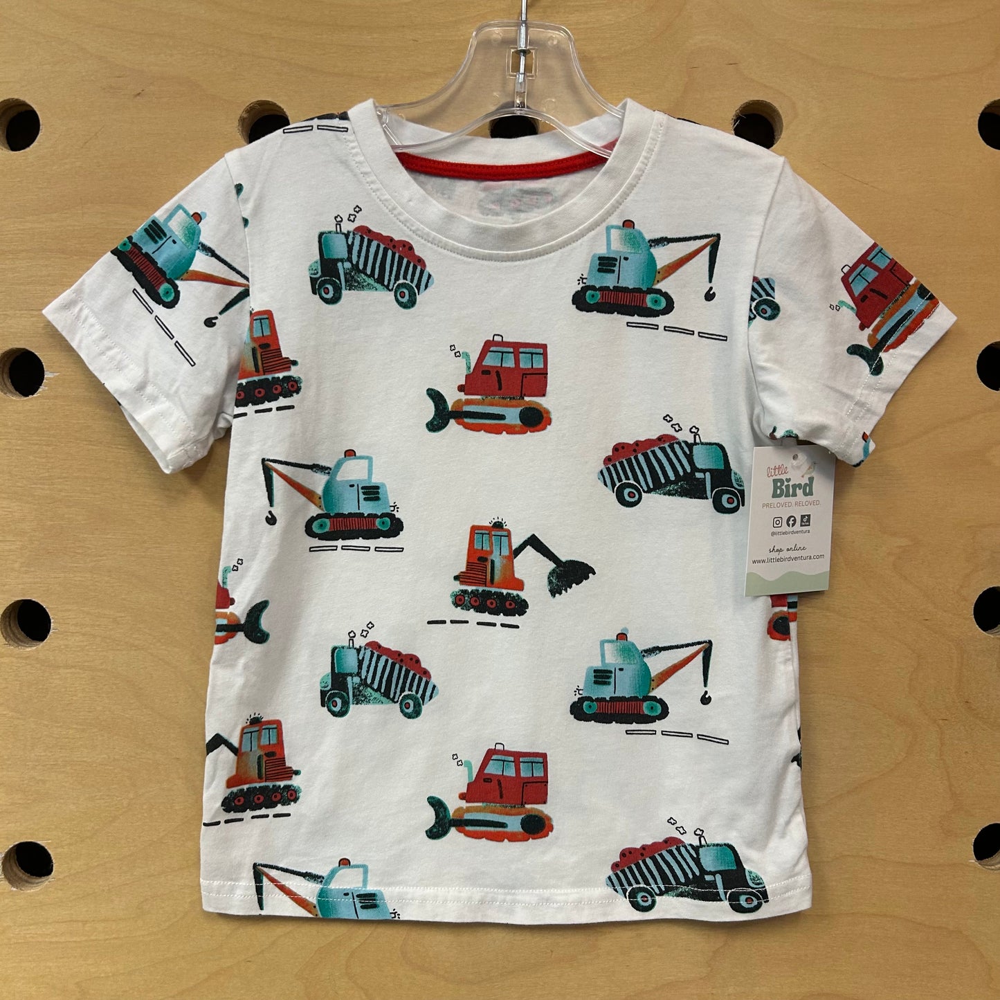 White Construction Vehicles Tee