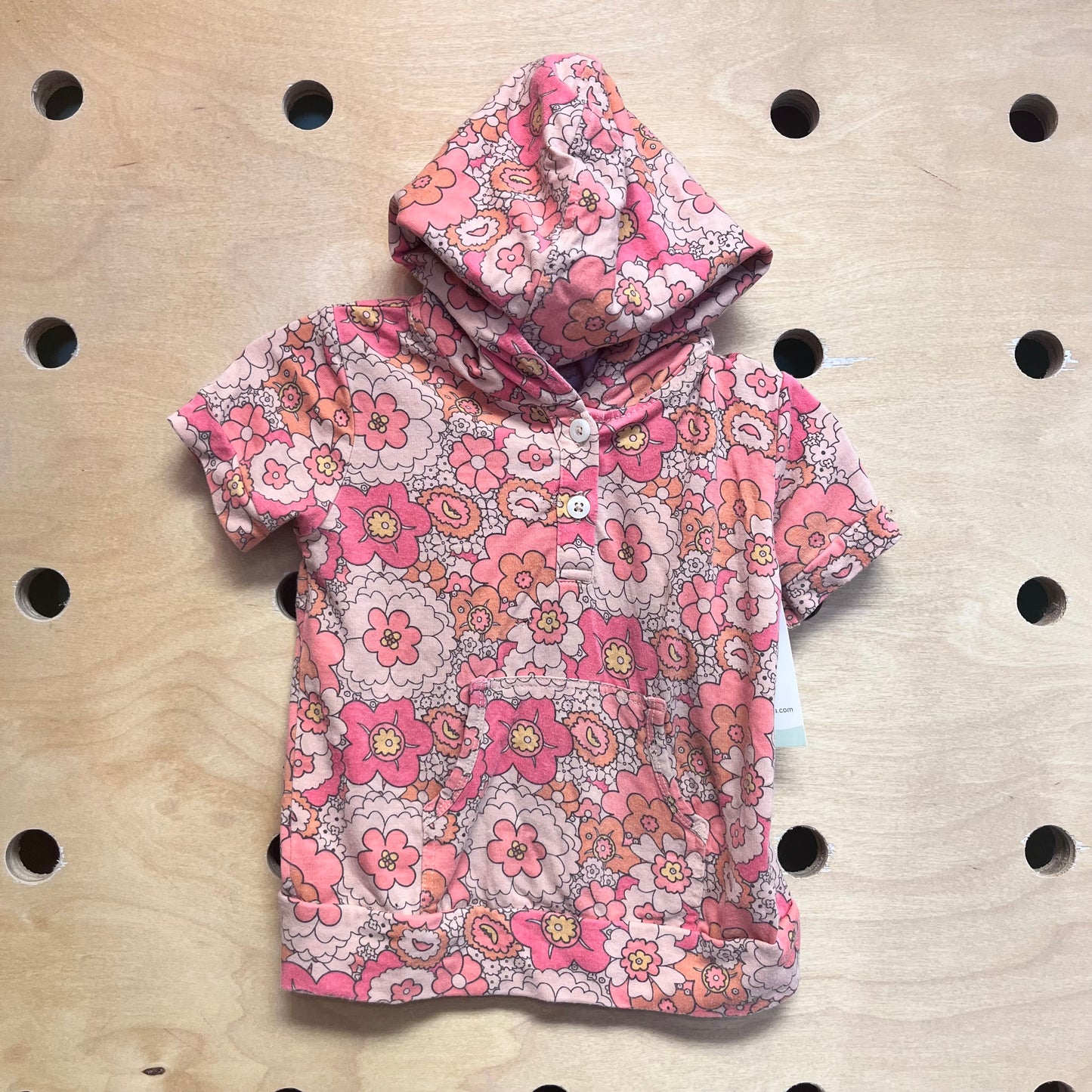 Orange/Pink Floral Modal Hooded Tee