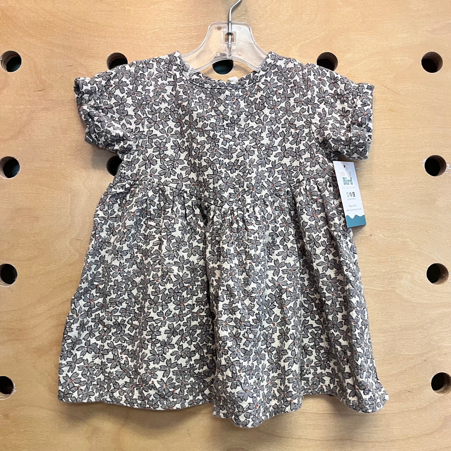 Cream/Grey Floral Dress