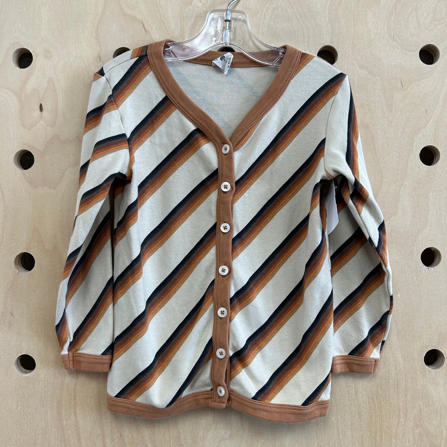 Earthtones Striped Organic Cardigan