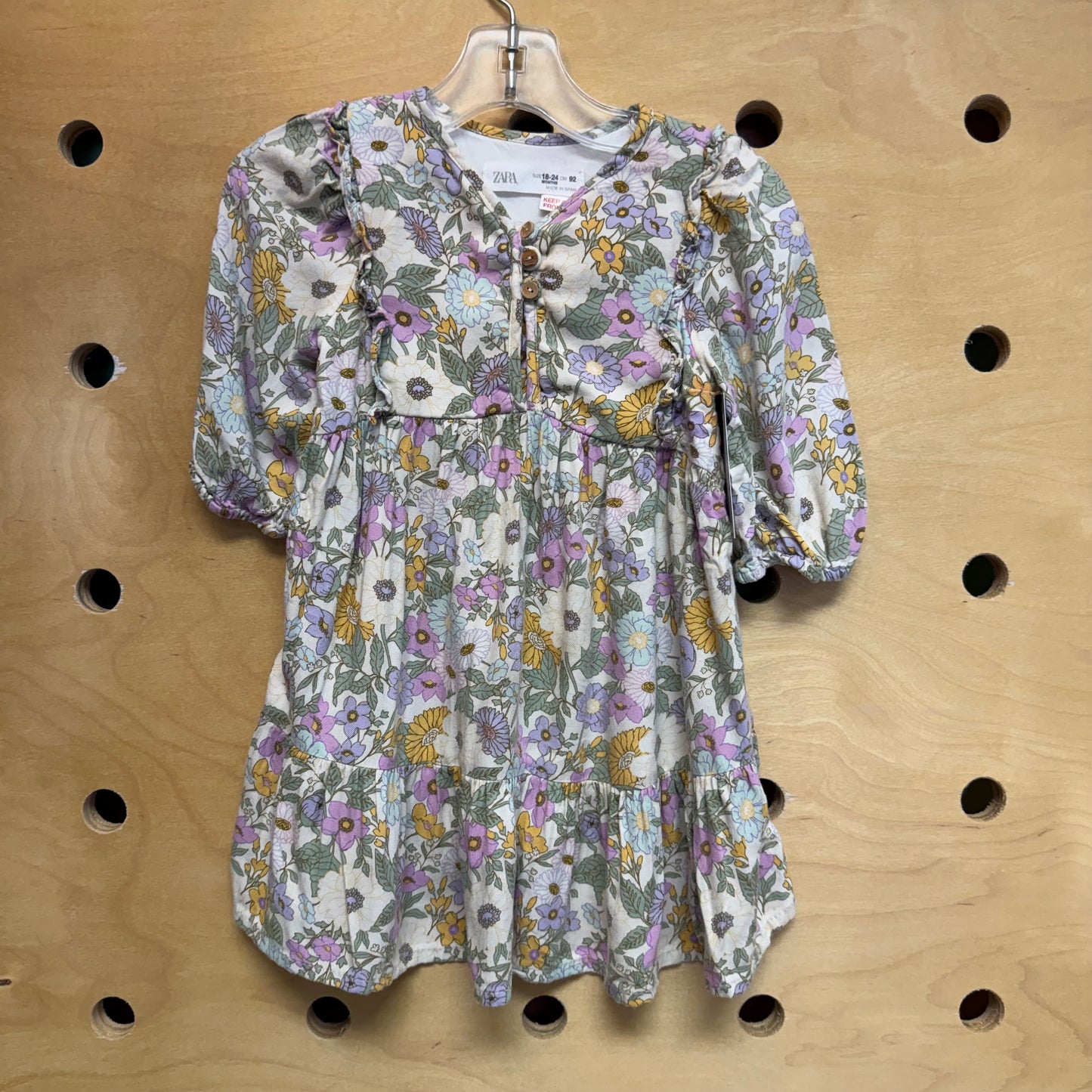 Cream Floral Dress