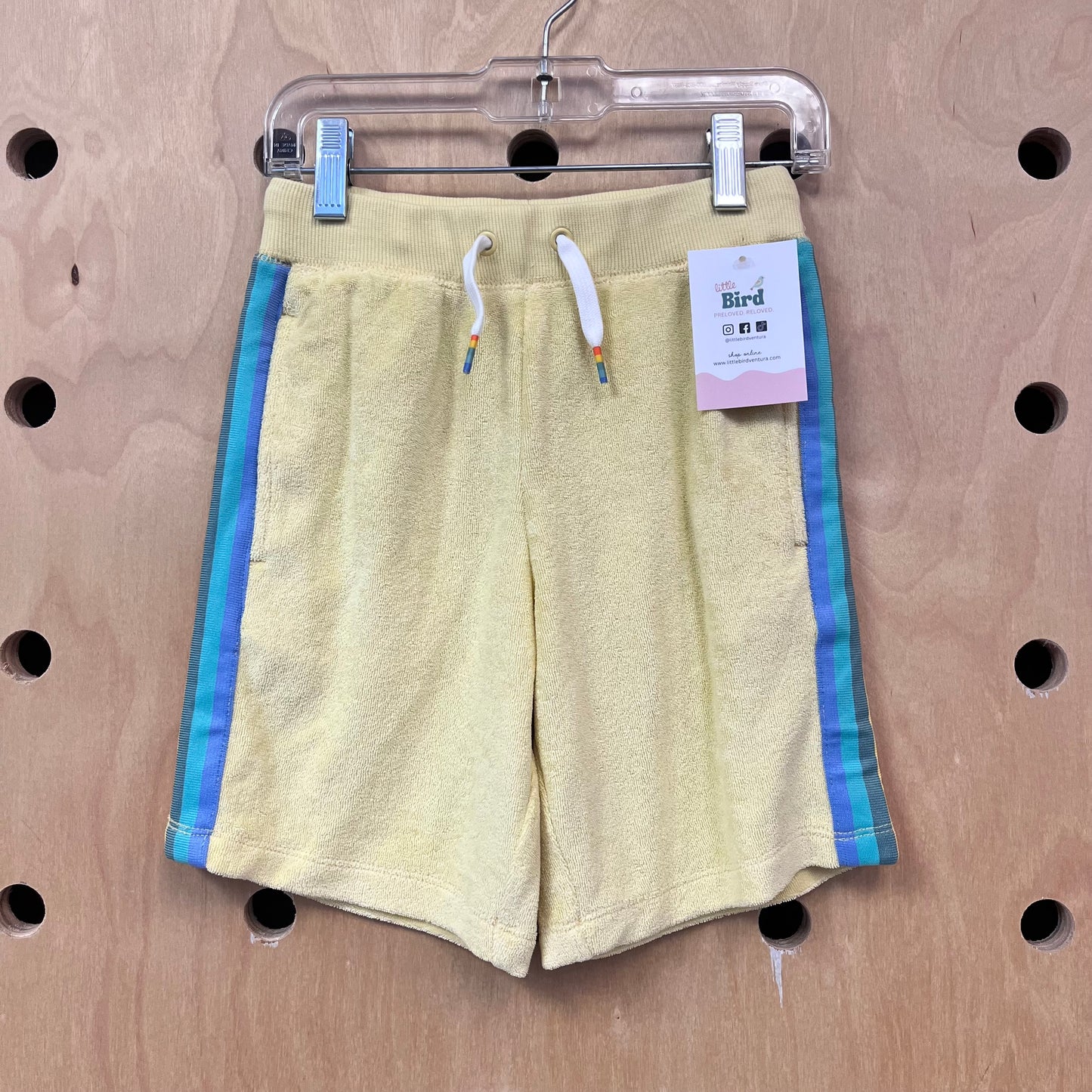 Yellow Rainbow Side Terry Shorts