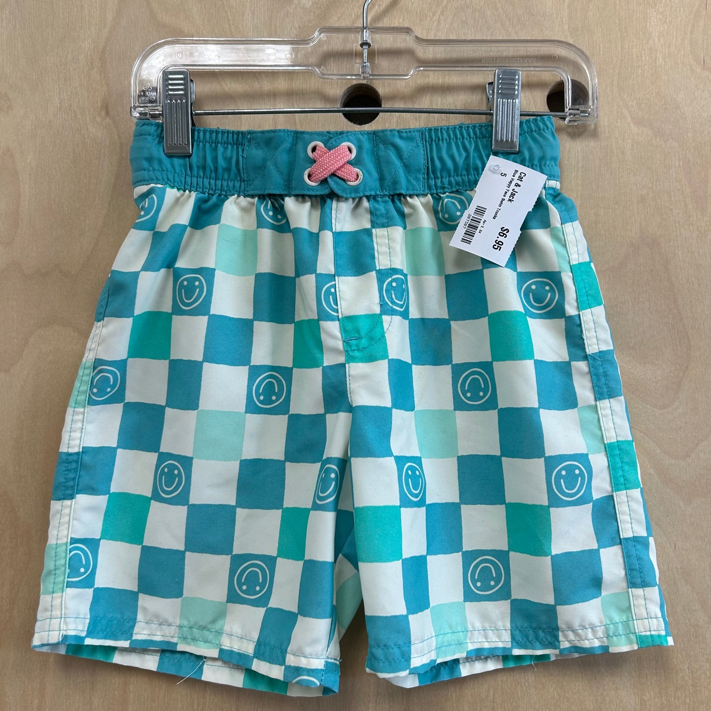 Blue Happy Face Swim Trunks