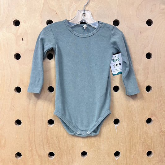 Dusty Blue Organic Ribbed Bodysuit