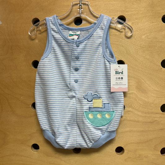 Health-Tex Blue Striped Boat Bubble Romper